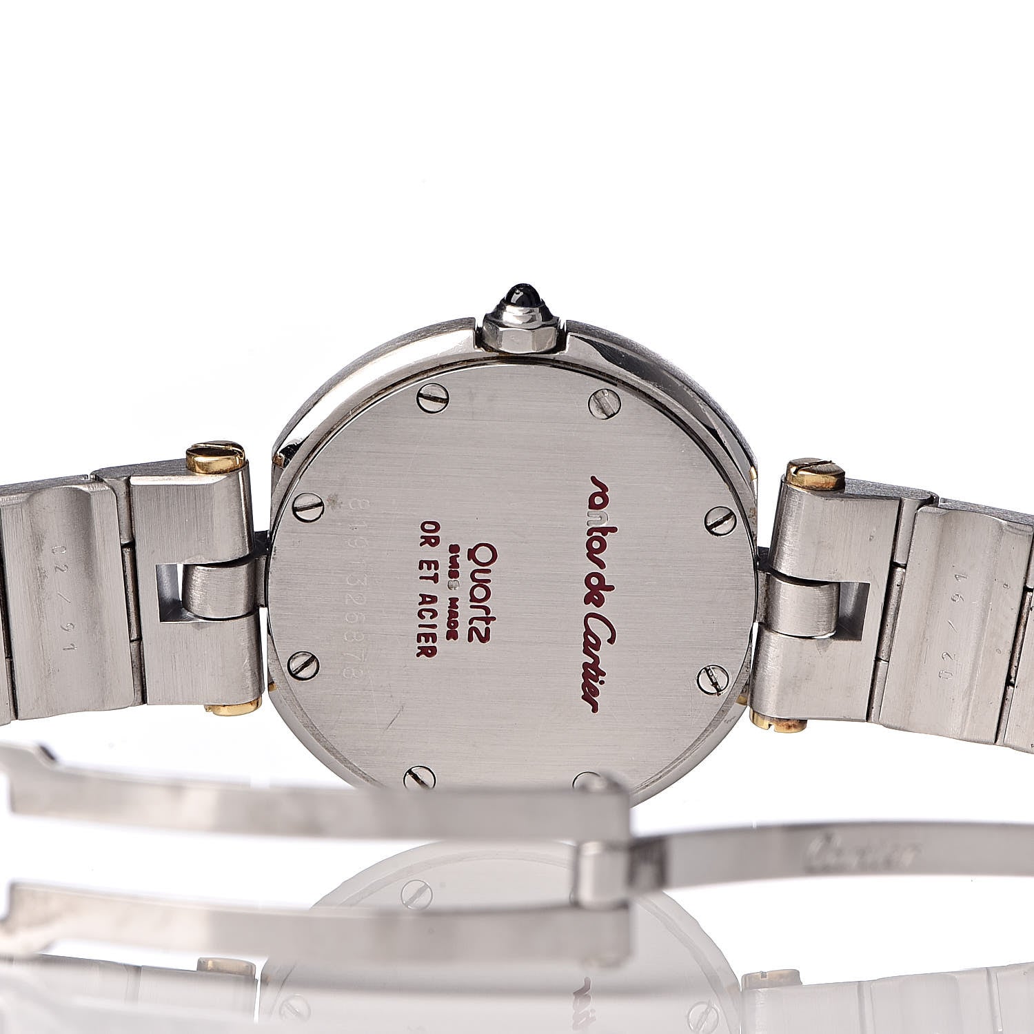 Cartier Stainless Steel 18K Yellow Gold 27mm Santos De Galbee Quartz Watch 6 of 6