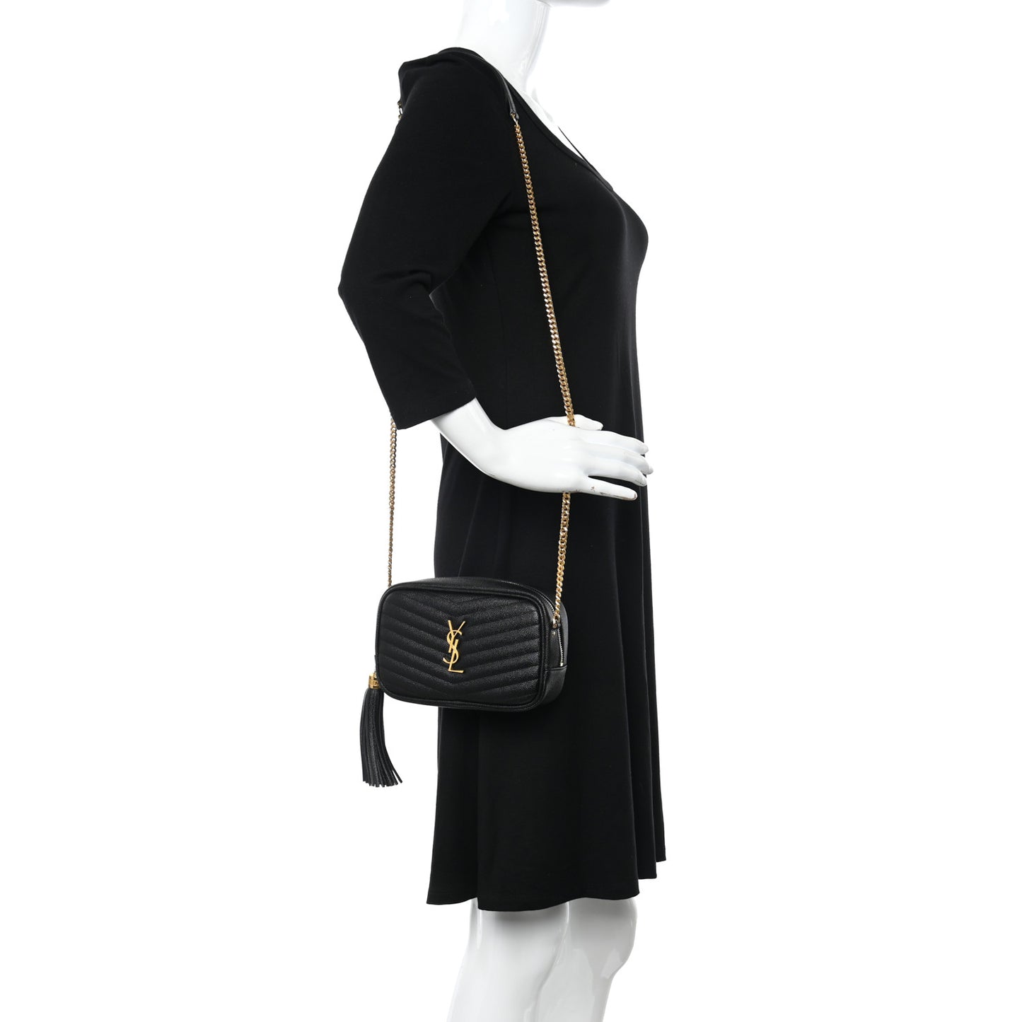 Grain De Poudre Matelasse Monogram Mini Lou Camera Bag Black