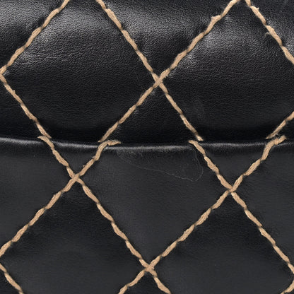 Chanel Calfskin Wild Stitch Jumbo Flap Black 14 of 15