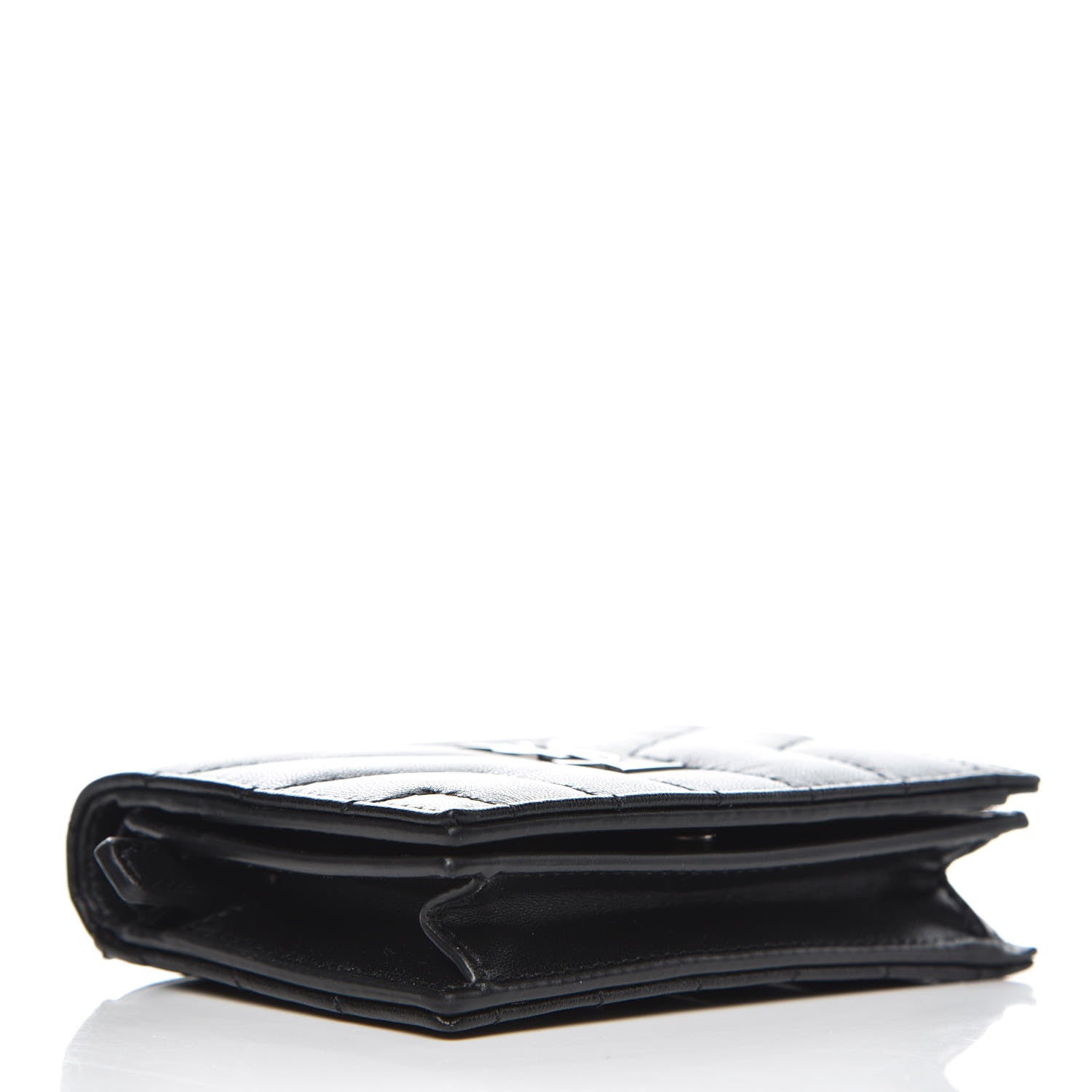Saint Laurent Lambskin Y Quilted Monogram Loulou Flap Wallet Black 4 of 9