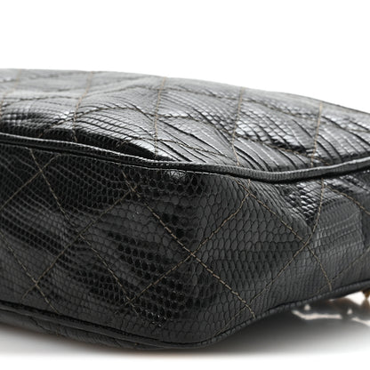 Chanel Lizard Quilted Small Tassel Camera Case Black 11 of 11