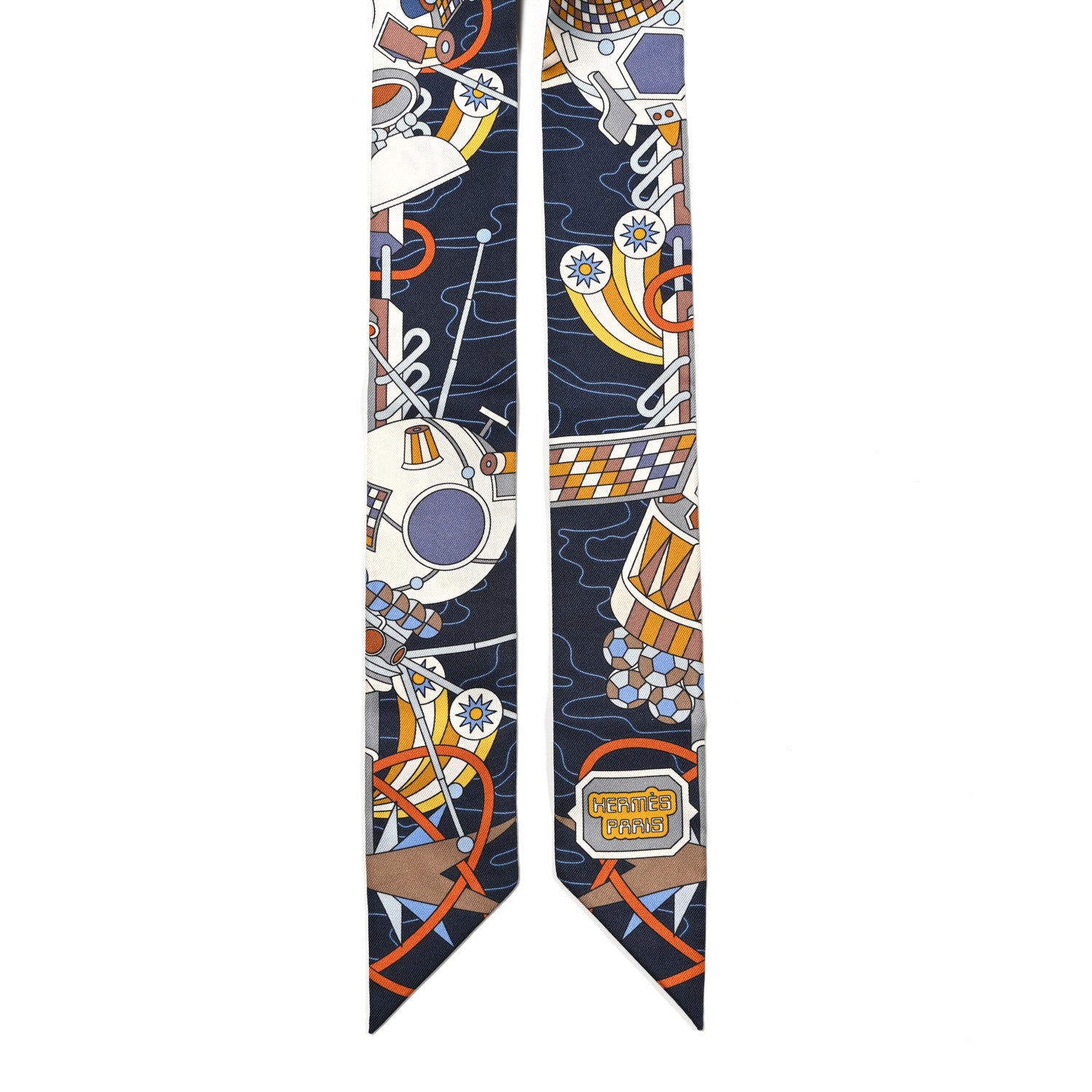 Hermes Silk Odyssey Twilly Marine Gold Ciel Marine Gold Ciel 2 of 6