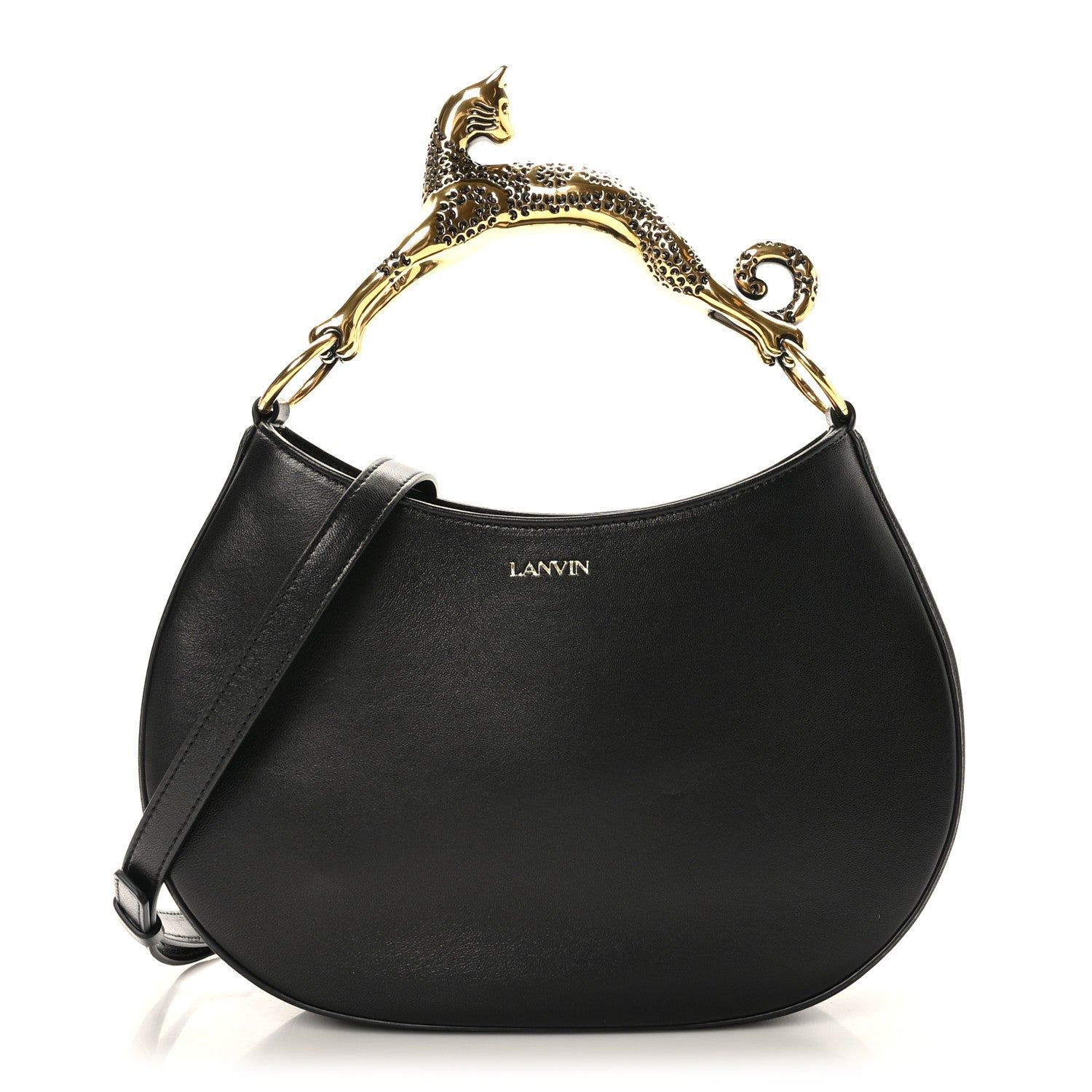Lanvin Lambskin Cat Hobo Black 1 of 8