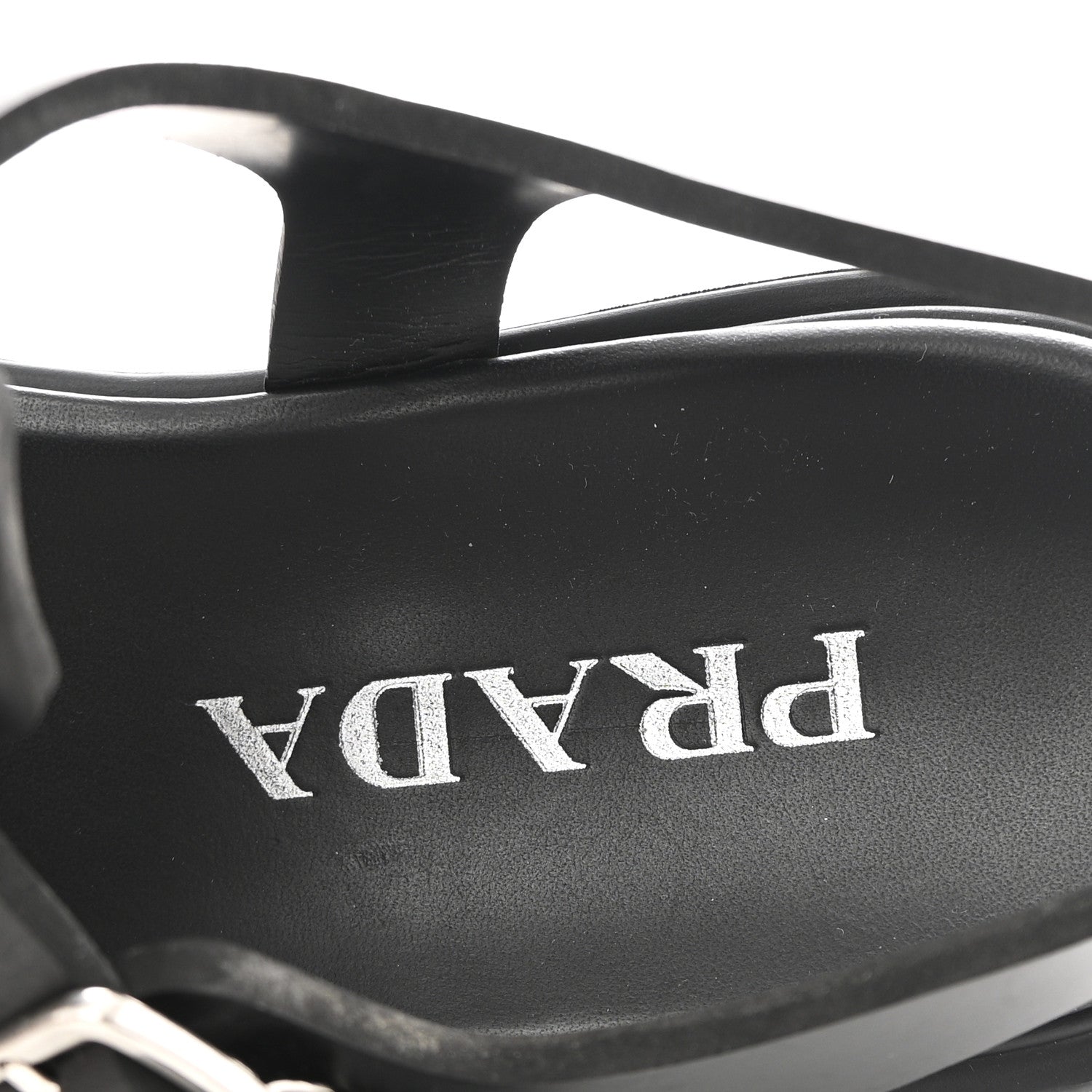 Prada Foam Rubber Triangle Logo Monolith 55mm Cage Sandals 40 Black 8 of 11