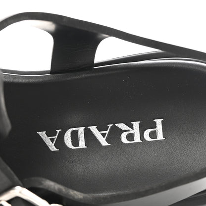 Prada Foam Rubber Triangle Logo Monolith 55mm Cage Sandals 40 Black 8 of 11