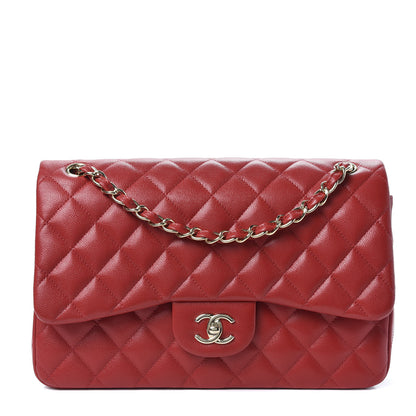 Chanel Caviar Quilted Jumbo Double Flap Red 1 of 9