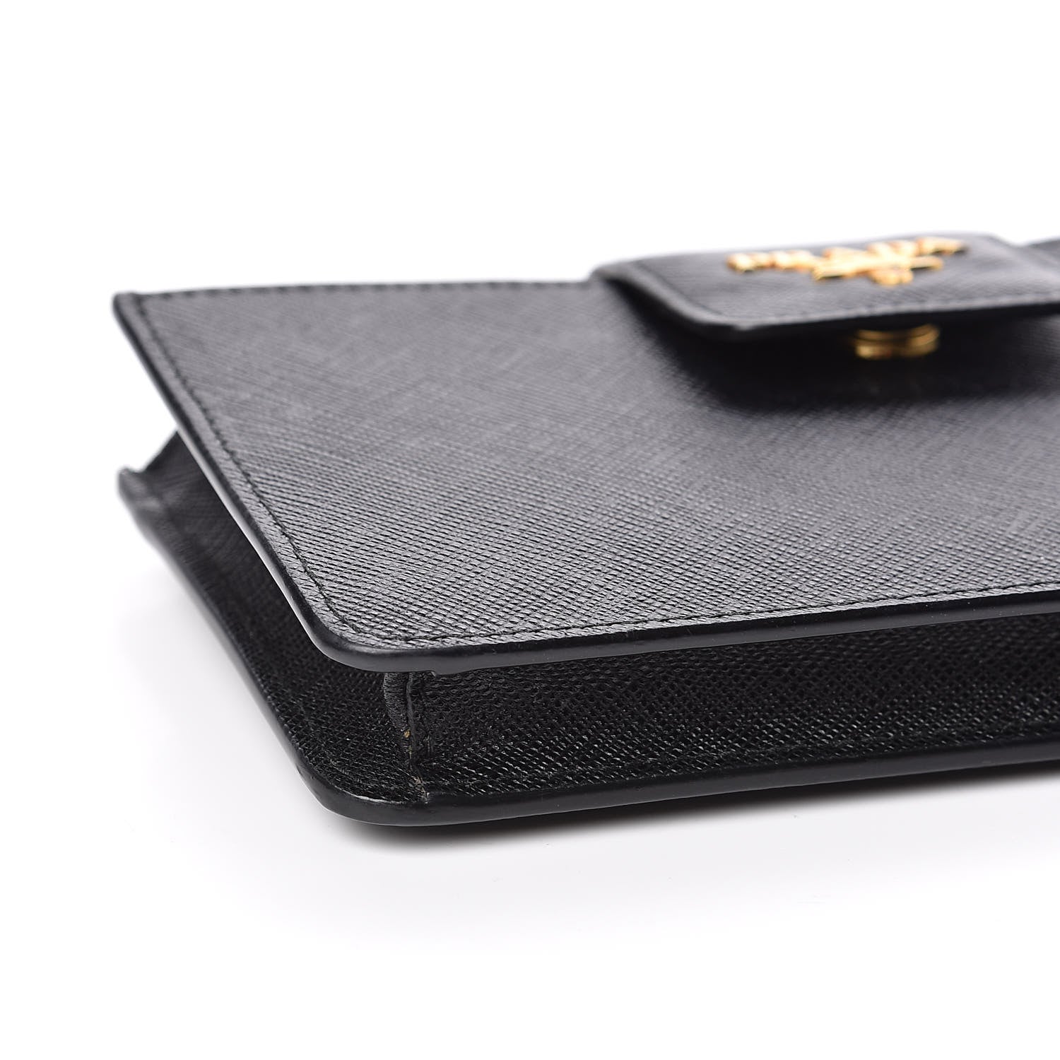 Prada Saffiano Metal Mini Chain Wallet Black 7 of 11