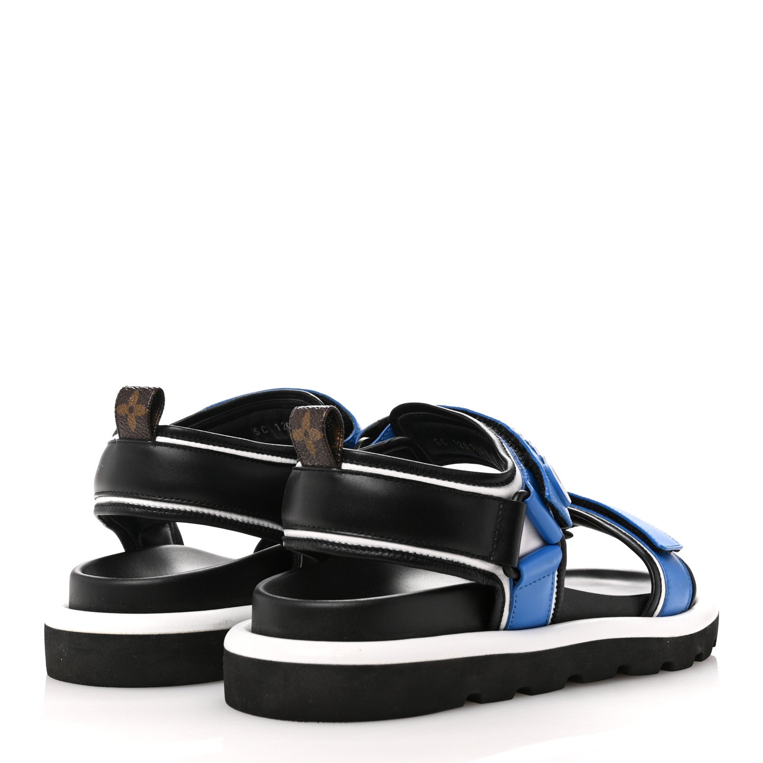 Louis Vuitton Calfskin Monogram Pool Pillow Flat Comfort Sandals 41 Blue 5 of 10
