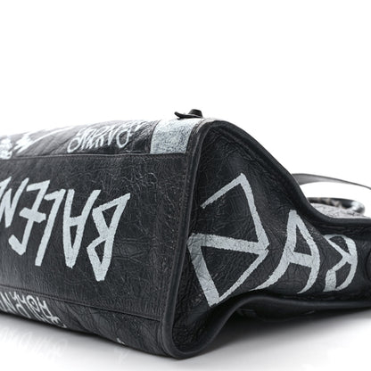 Balenciaga Agneau Arena Graffiti All Over Classic Hardware City Gris Fossile White 9 of 11