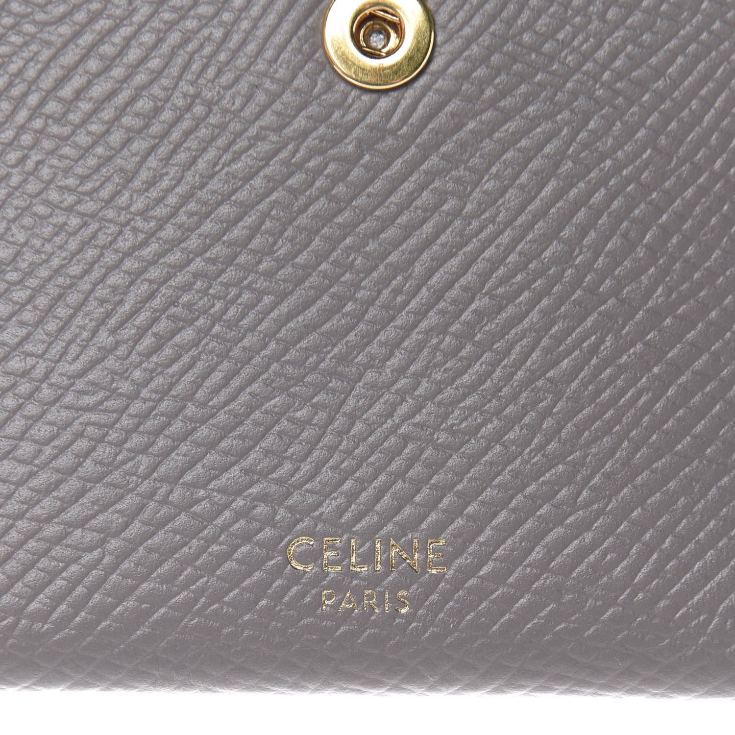 Celine Grained Shiny Calfskin Accordion Card Holder Pebble 8 of 9