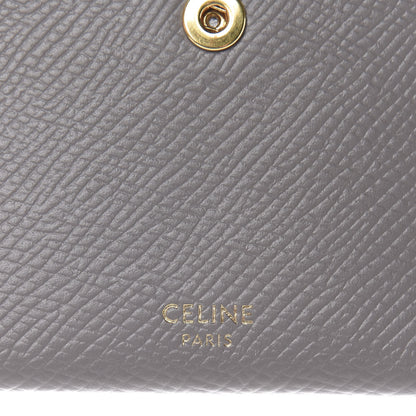 Celine Grained Shiny Calfskin Accordion Card Holder Pebble 8 of 9