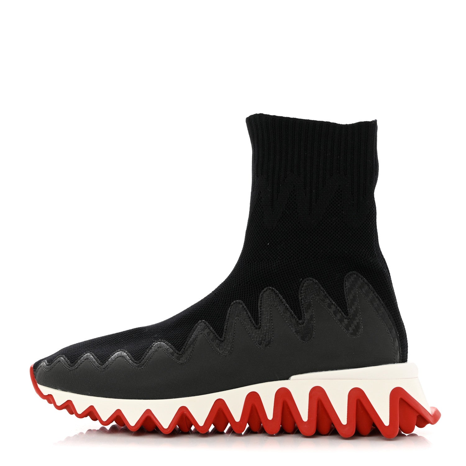 Christian Louboutin Knit Mesh Sharky Sock Sneakers 37.5 Black 1 of 9