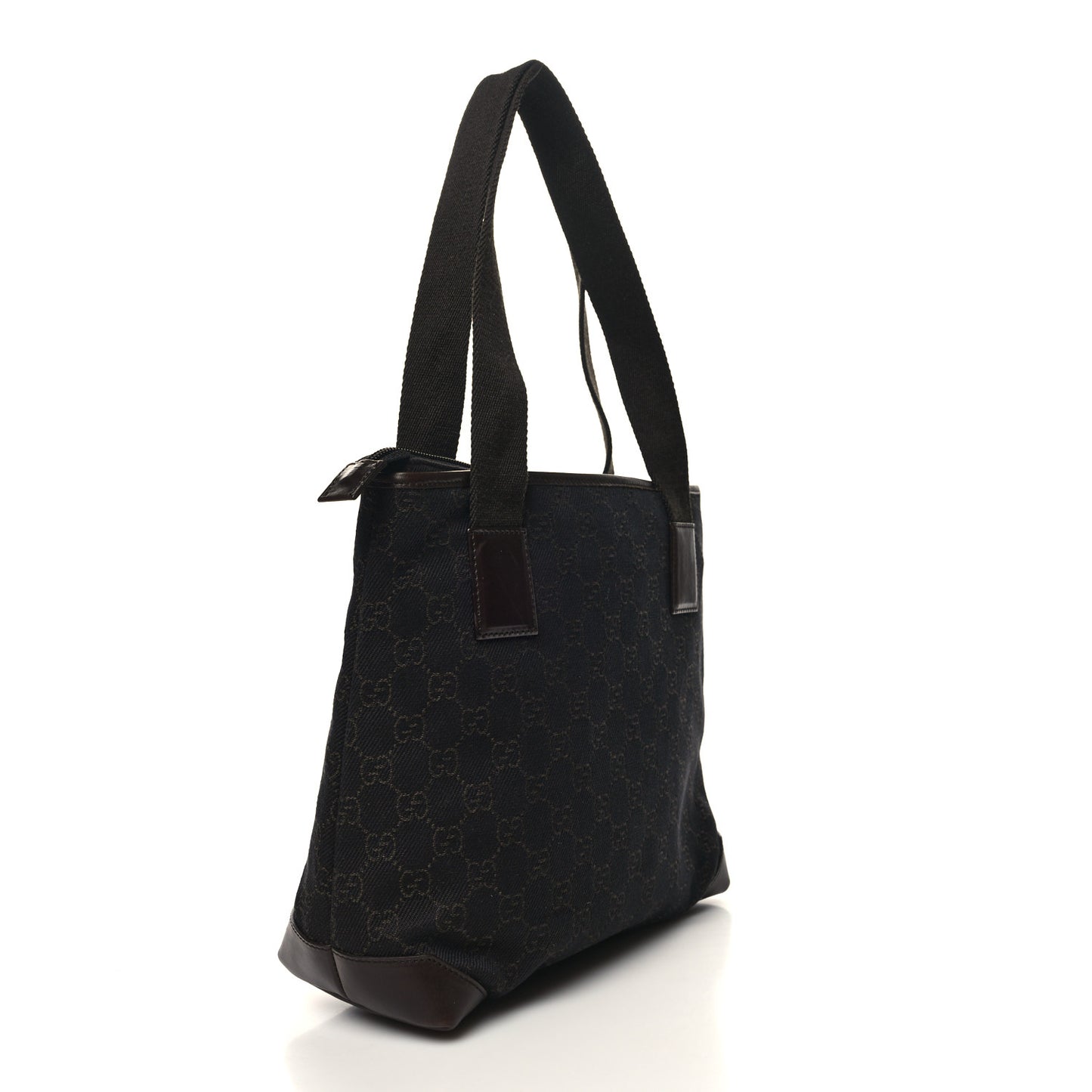 Denim Monogram Tote Bag Dark Brown
