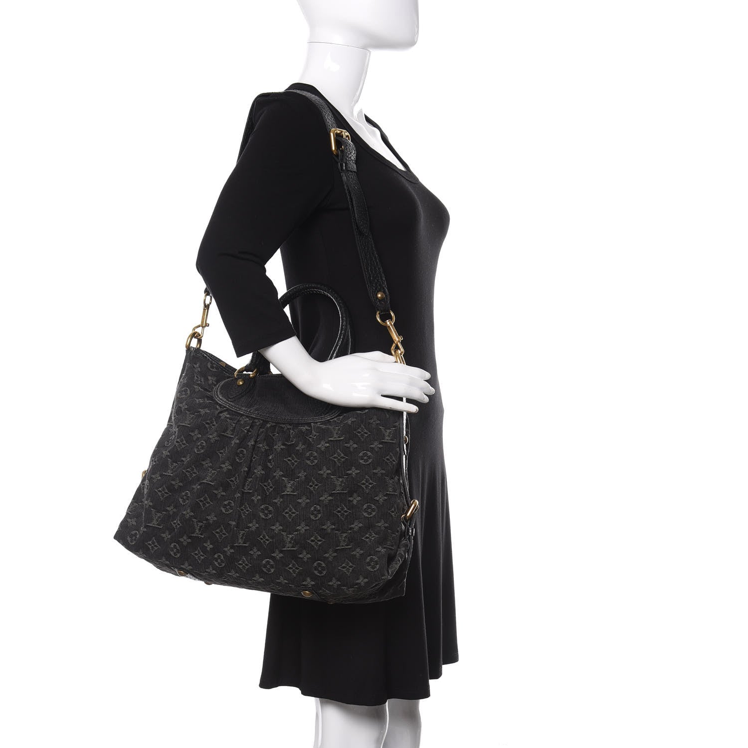 Louis Vuitton Denim Neo Cabby GM Black 2 of 12