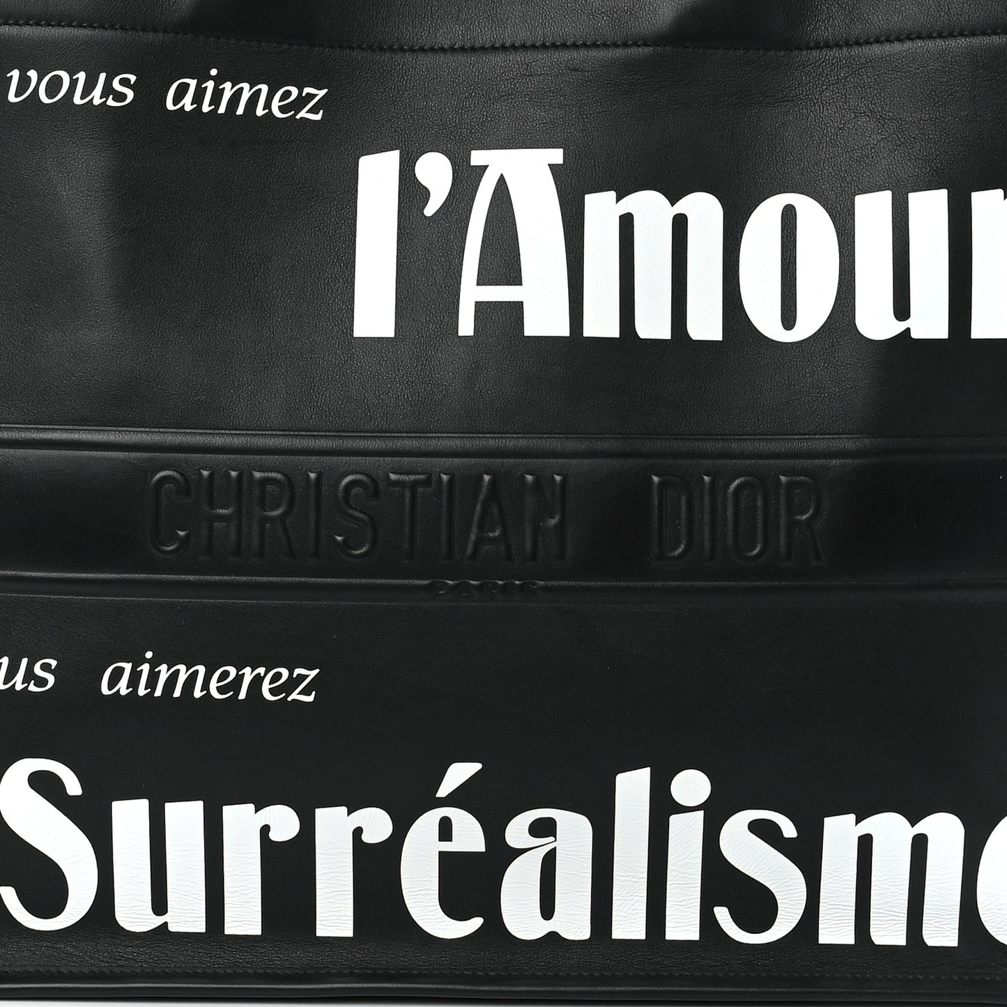 Calfskin Large Surrealism Book Tote Black