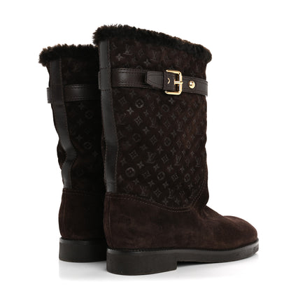 Louis Vuitton Suede Fur Wintry Boots 39 Brown 5 of 11