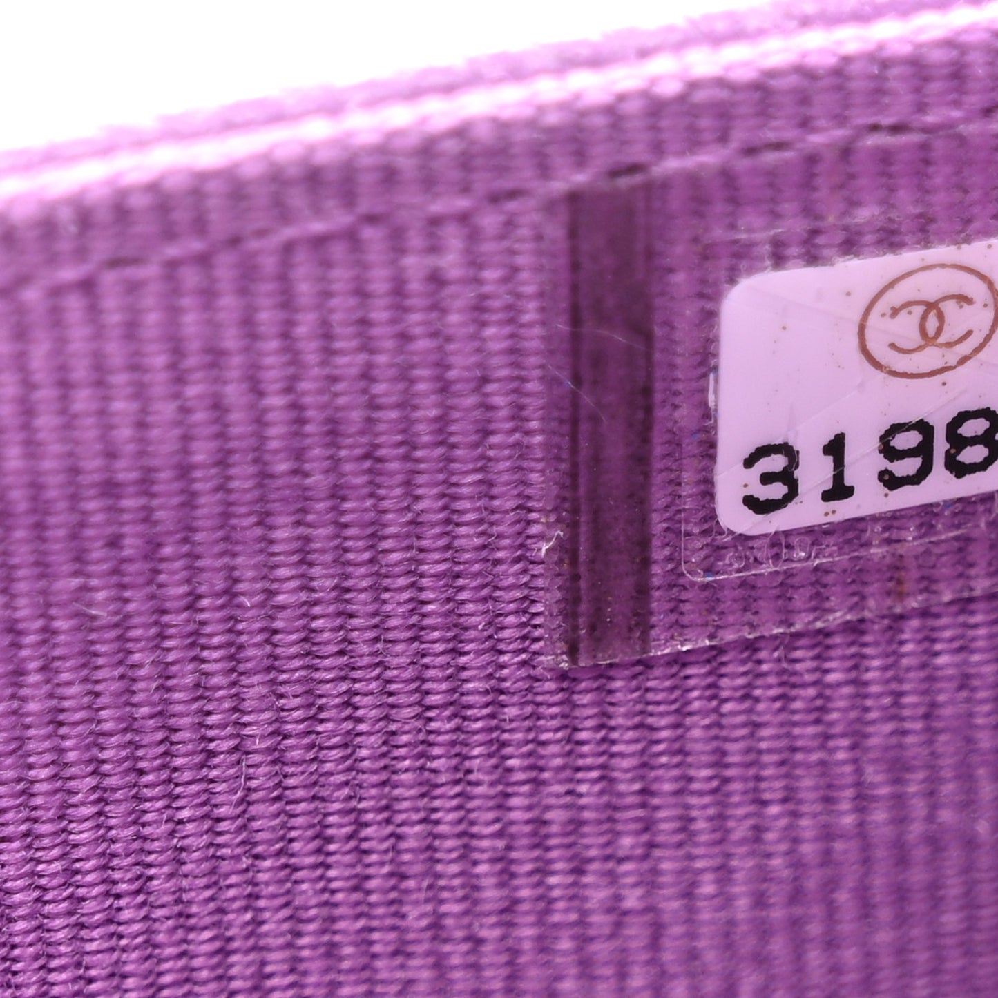 Caviar Quilted Flap Card Holder Wallet Purple