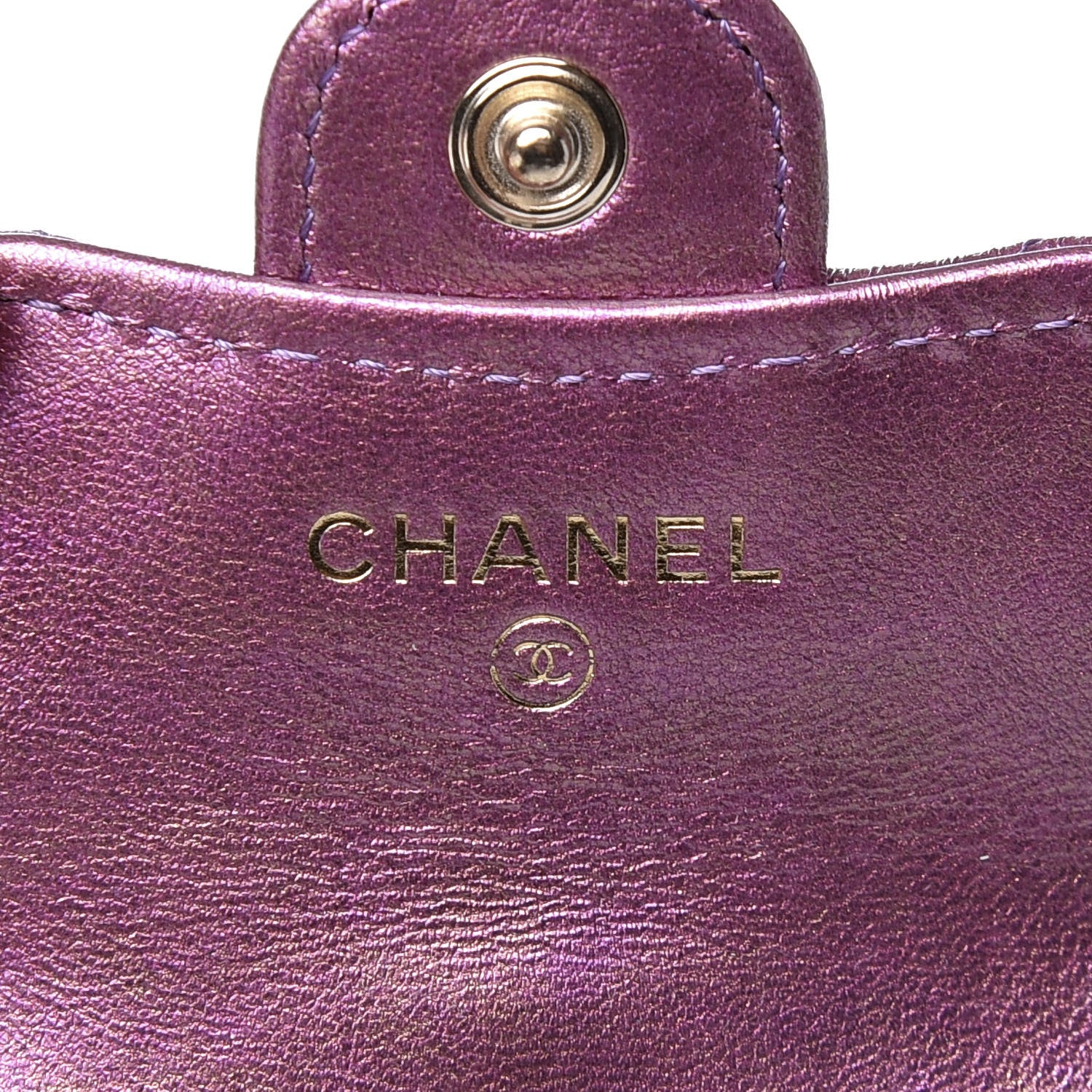 Chanel Iridescent Lambskin Quilted Airpods Pro Case Purple 7 of 9