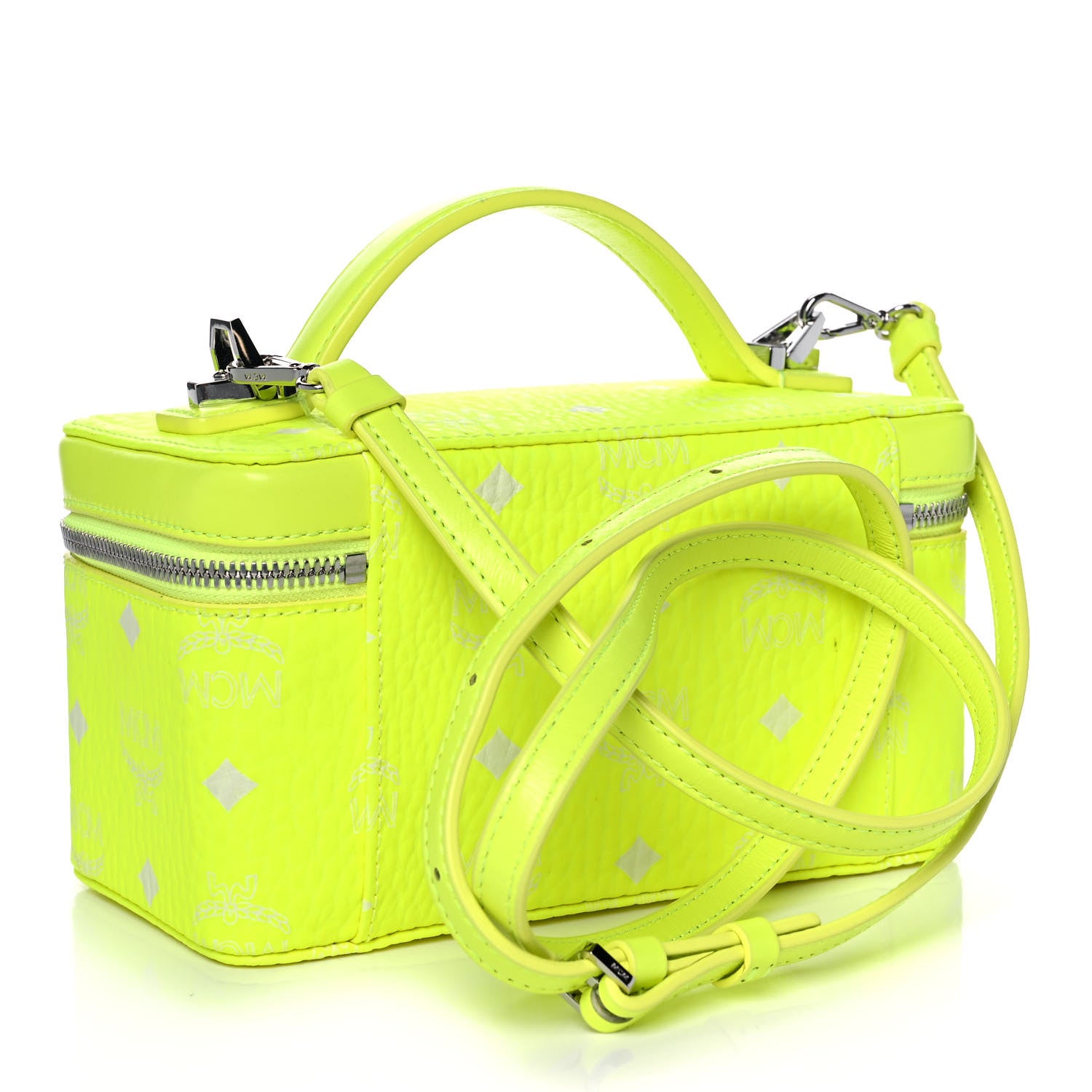 MCM Visetos Vanity Case Neon Yellow 3 of 11