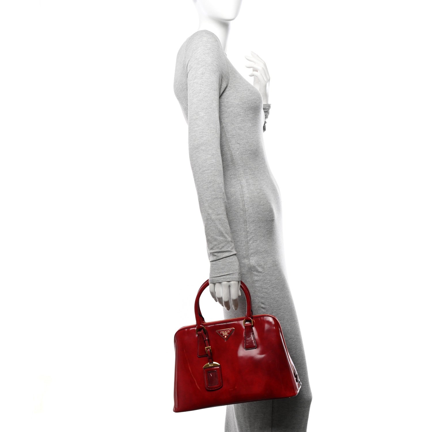 Prada Spazzolato Medium Promenade Tote Scarlatto Fume 2 of 16