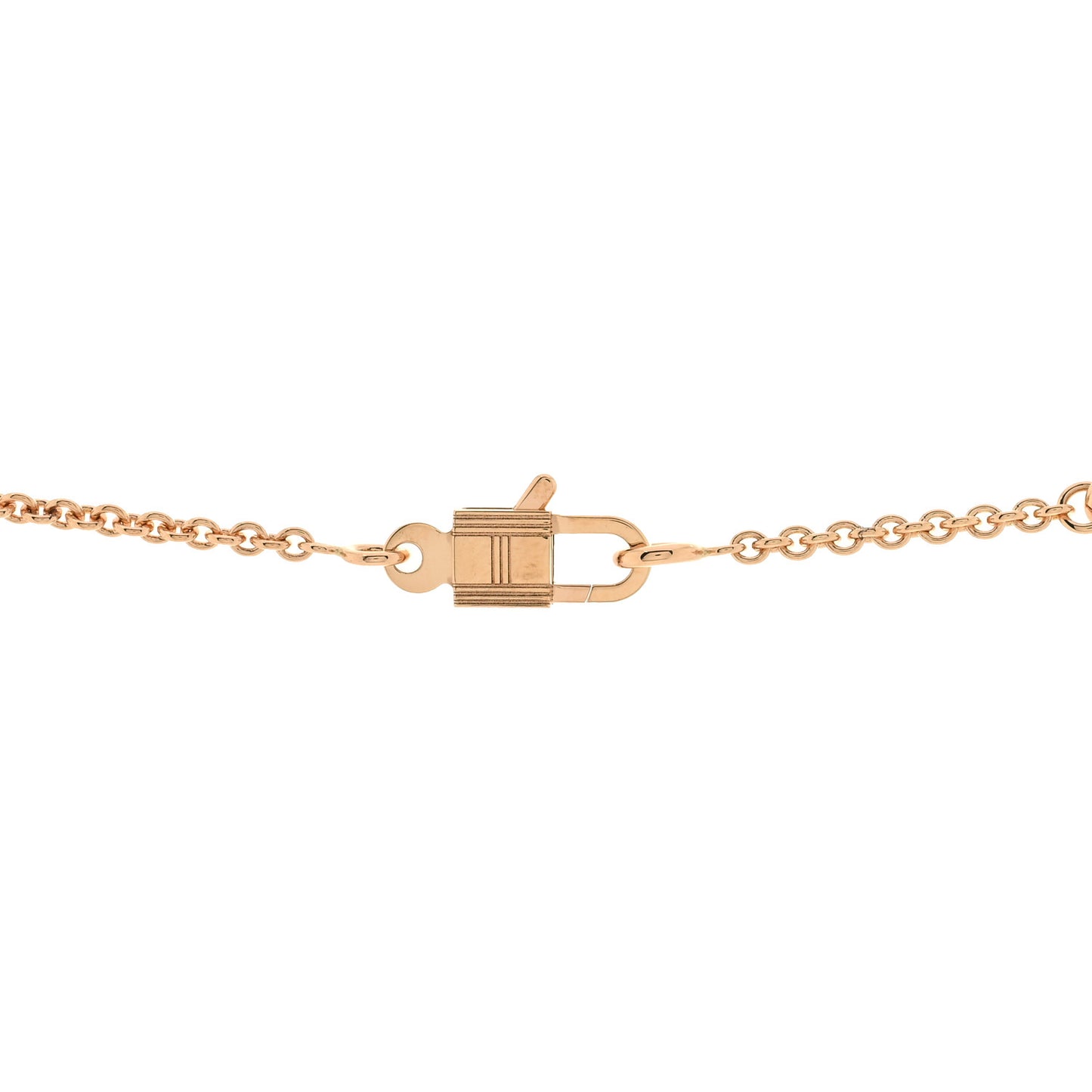 18K Rose Gold Diamond Amulettes Cadenas Pendant Necklace