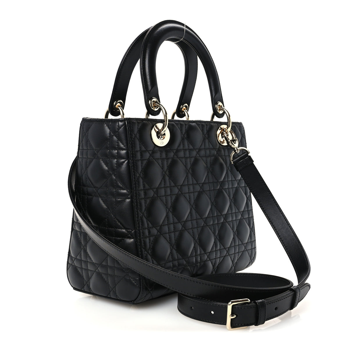 Lambskin Cannage Medium Lady Dior Black