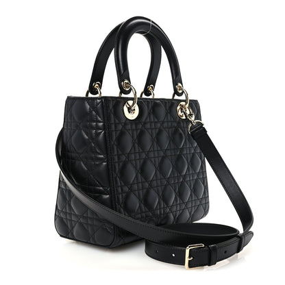 Christian Dior Lambskin Cannage Medium Lady Dior Black 3 of 11