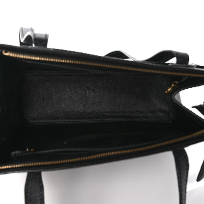 Chanel Grained Calfskin Logo Shoulder Bag Black 5 of 8
