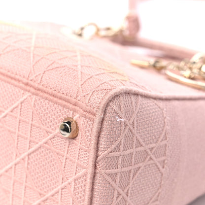 Christian Dior Canvas Embroidered Cannage Medium Lady D-Lite Pink 8 of 13