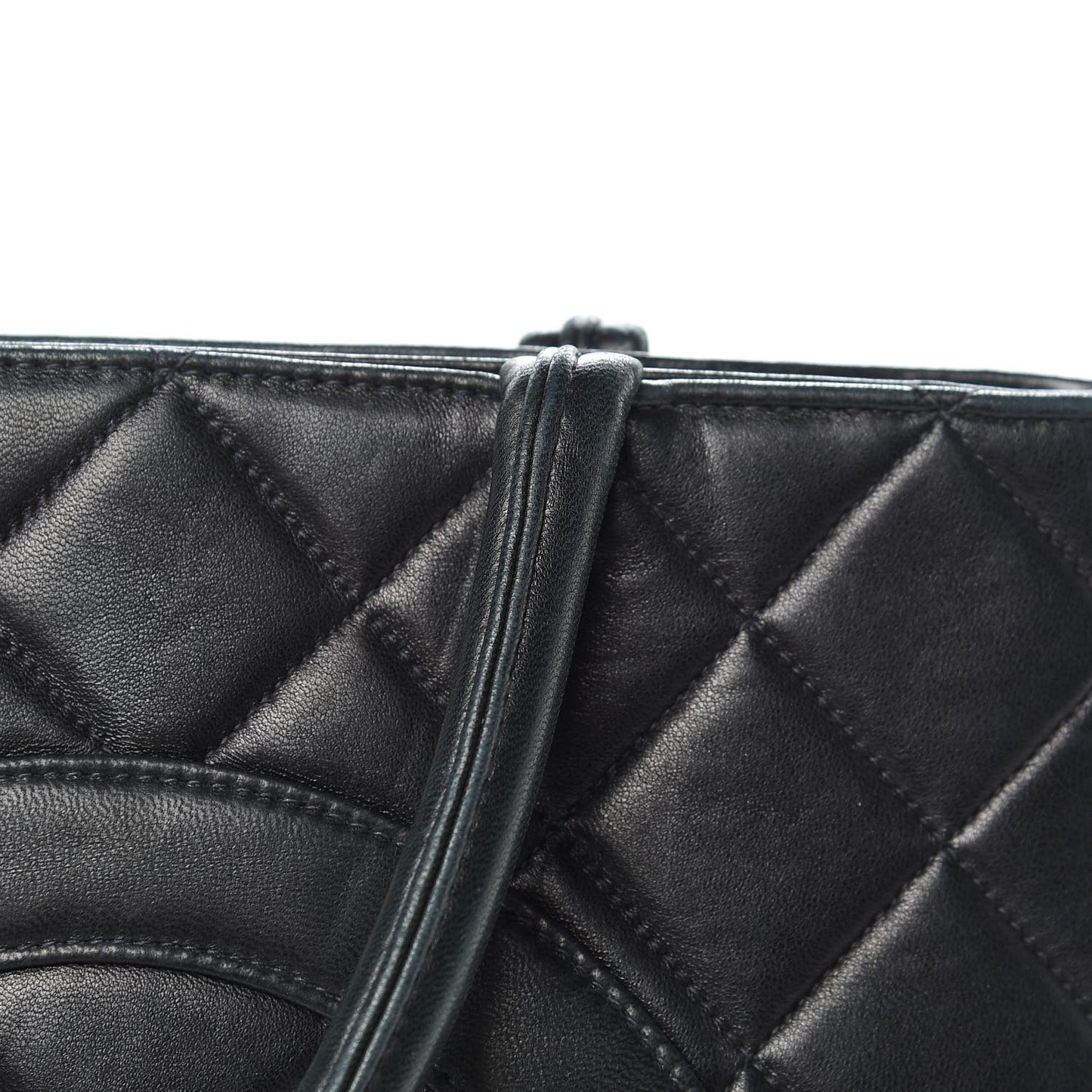Lambskin Quilted Medallion Tote Black
