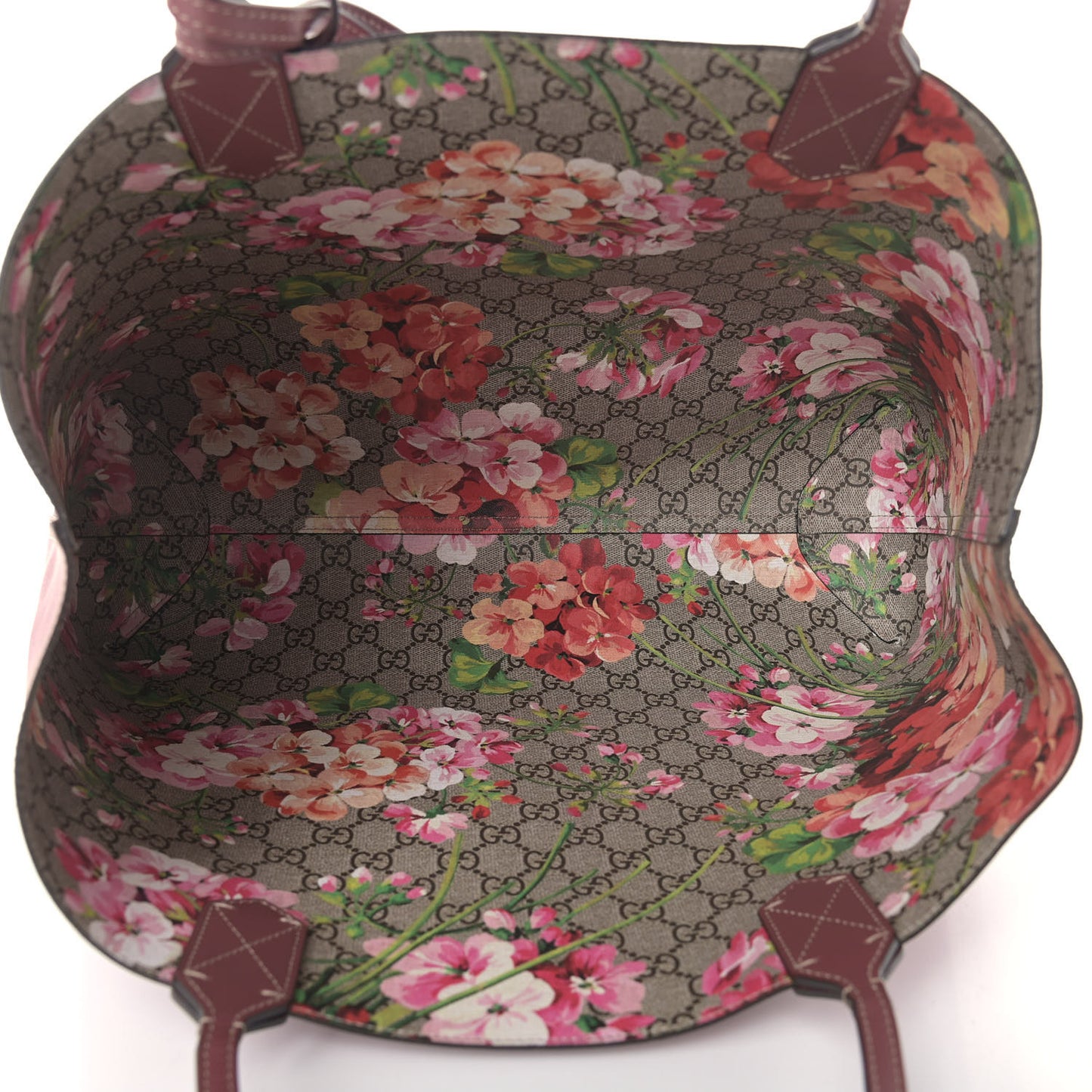 GG Supreme Monogram Blooms Medium Reversible Tote Beige Multicolor Dry Rose