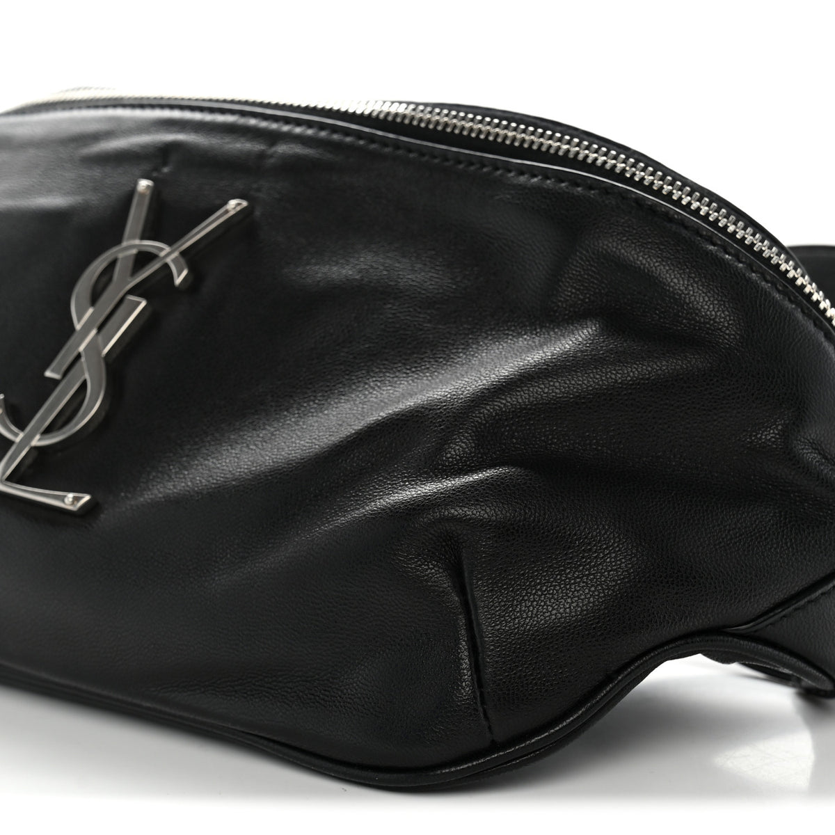 Saint Laurent Lambskin Monogram Belt Bag Black 10 of 12