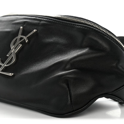 Saint Laurent Lambskin Monogram Belt Bag Black 10 of 12