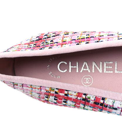 Chanel Tweed Patent Cap Toe Ballerina Flats 35.5 Pink 7 of 8