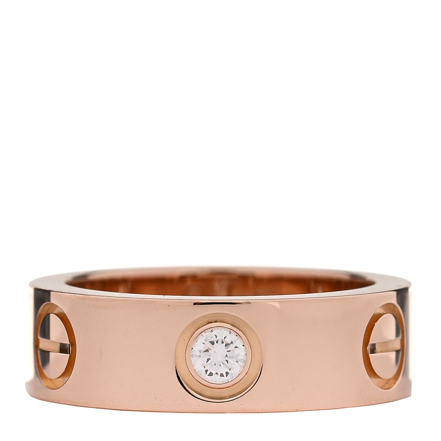 18K Pink Gold 3 Diamond 5.5mm LOVE Ring 47 4