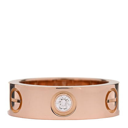 Cartier 18K Pink Gold 3 Diamond 5.5mm LOVE Ring 47 4 1 of 4
