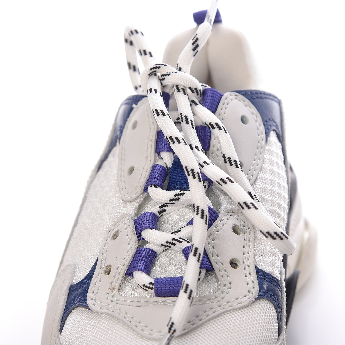 Mesh Nubuck Womens Triple S Sneakers 38 White Bleu Violet