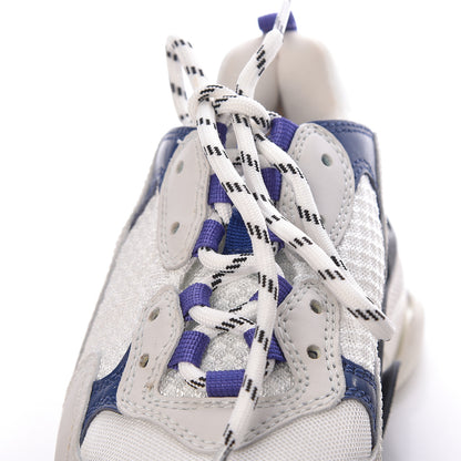 Balenciaga Mesh Nubuck Womens Triple S Sneakers 38 White Bleu Violet 10 of 12