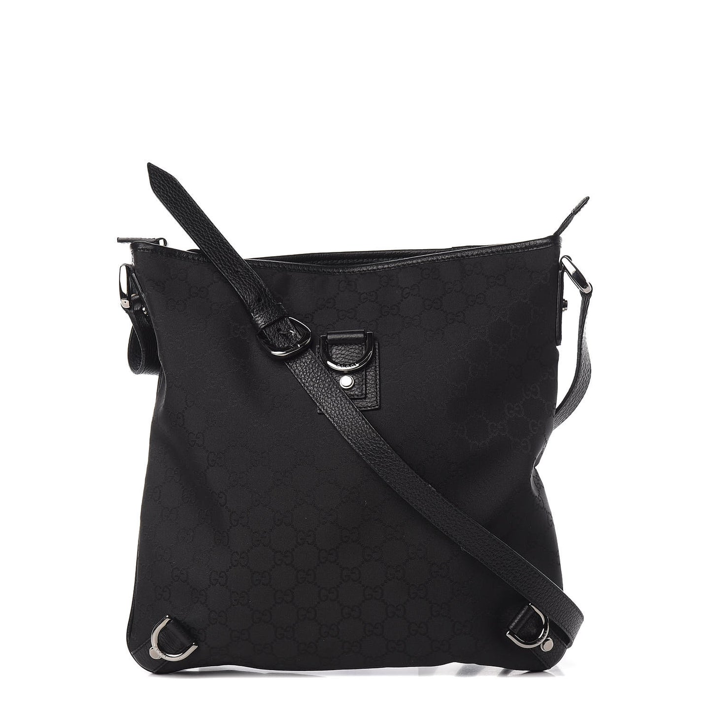 Nylon Monogram Abbey Messenger Bag Black