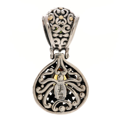 John Hardy Sterling Silver 18K Yellow Gold Peridot Citrine Batu Sari Pendant 3 of 3