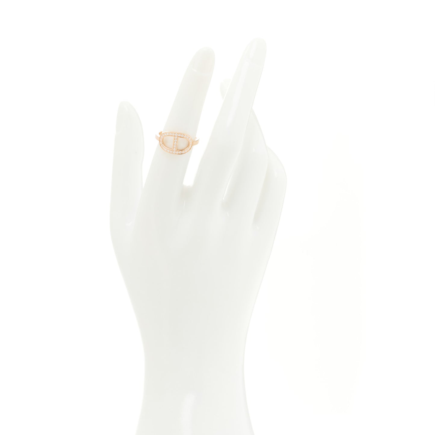 18K Rose Gold Diamond MM Chaine d'Ancre Contour Ring 52 6