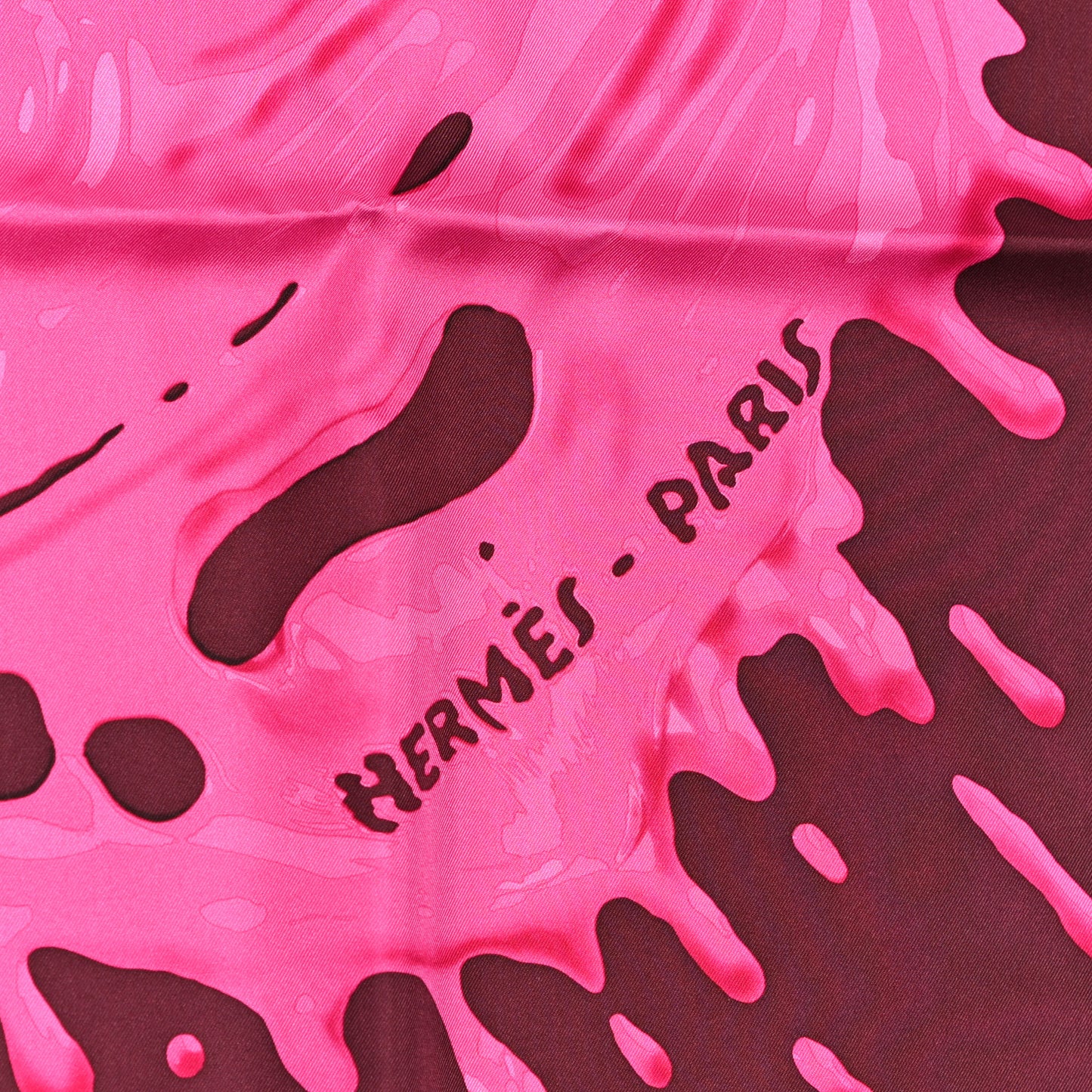 Silk Peinture Fraiche Pocket Square Prune Rose Indien