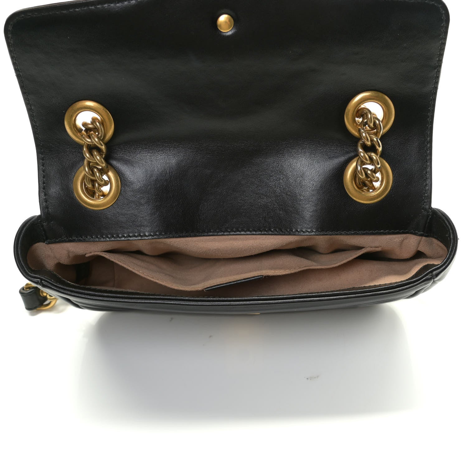 Gucci Calfskin Matelasse Mini GG Marmont Shoulder Bag Black 5 of 17