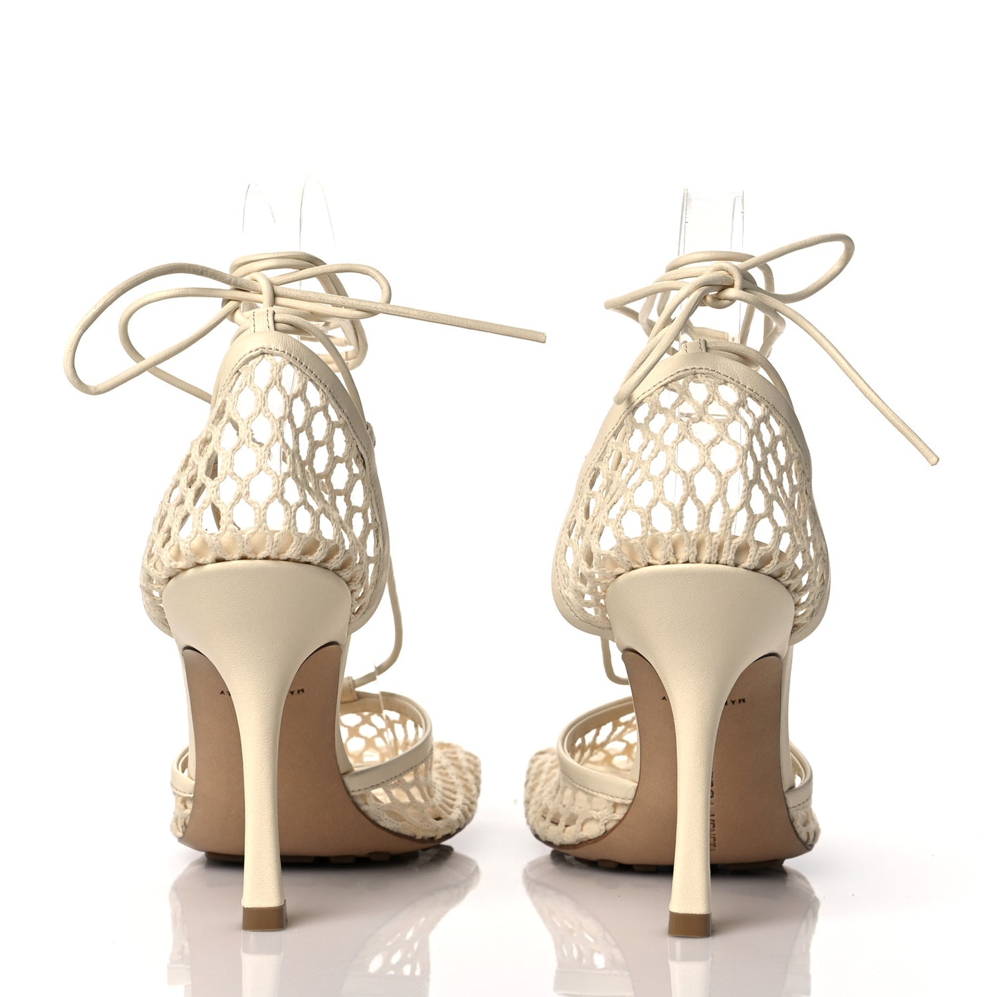 Mesh Nappa Stretch Ankle Tie Sandals 38 Toile
