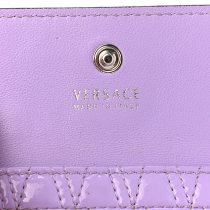 Versace Metallic Lambskin Quilted Virtus Chain Card Holder 6 of 7
