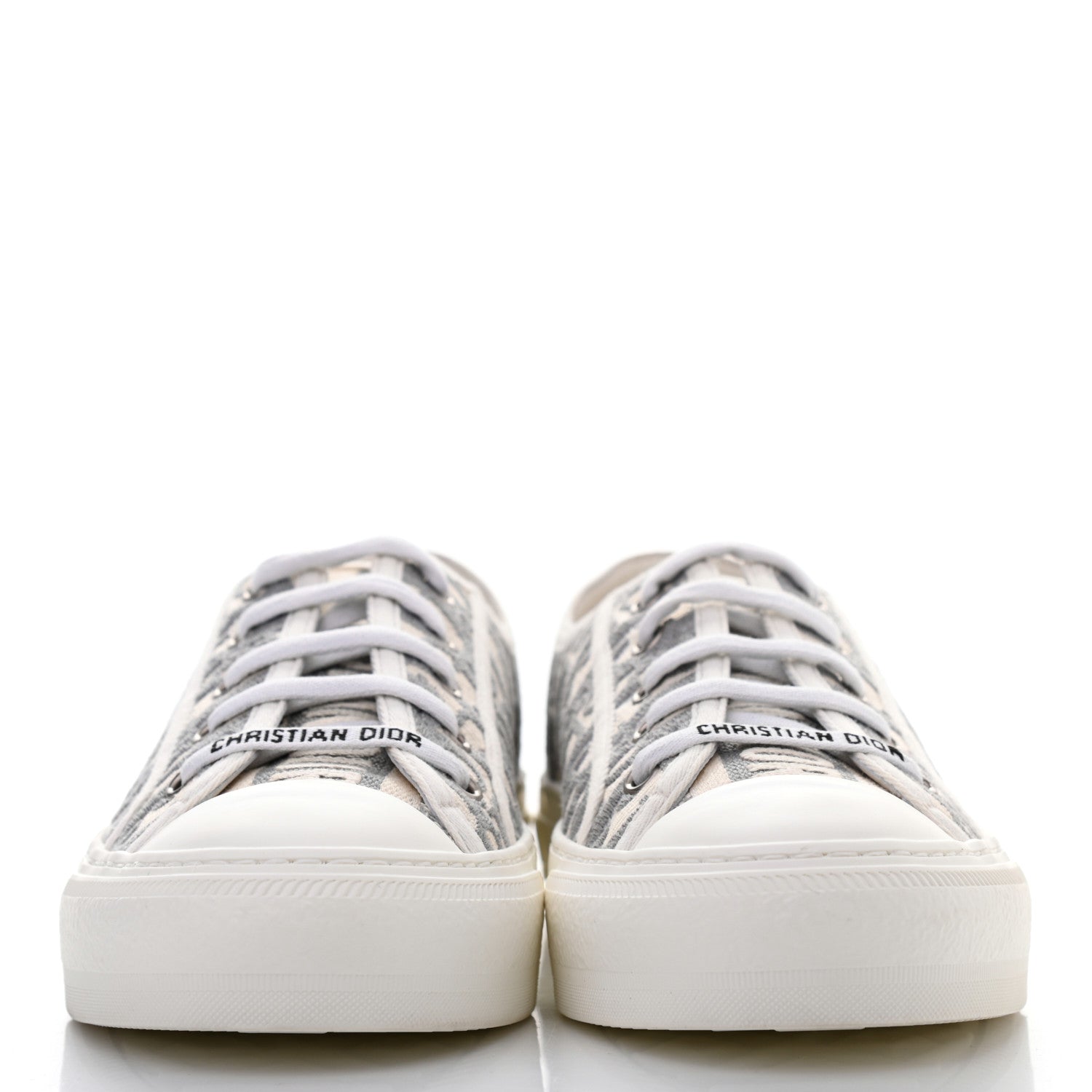 Christian Dior Canvas Oblique Walk'N'Dior Low Top Sneakers 38 Grey Stone 2 of 8