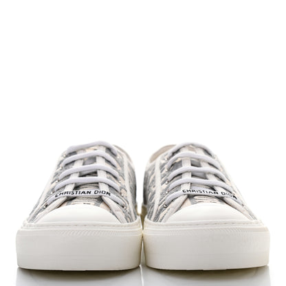 Christian Dior Canvas Oblique Walk'N'Dior Low Top Sneakers 38 Grey Stone 2 of 8