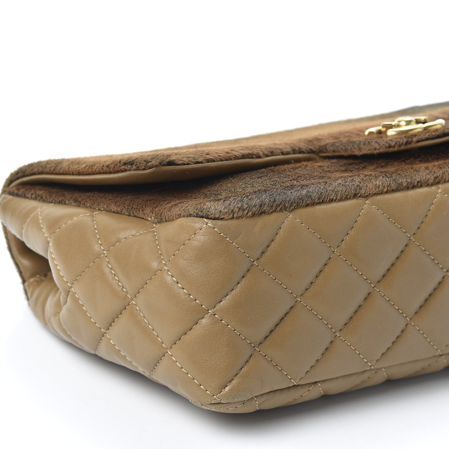 Pony Hair Lambskin Medium Paris Dallas Single Flap Brown