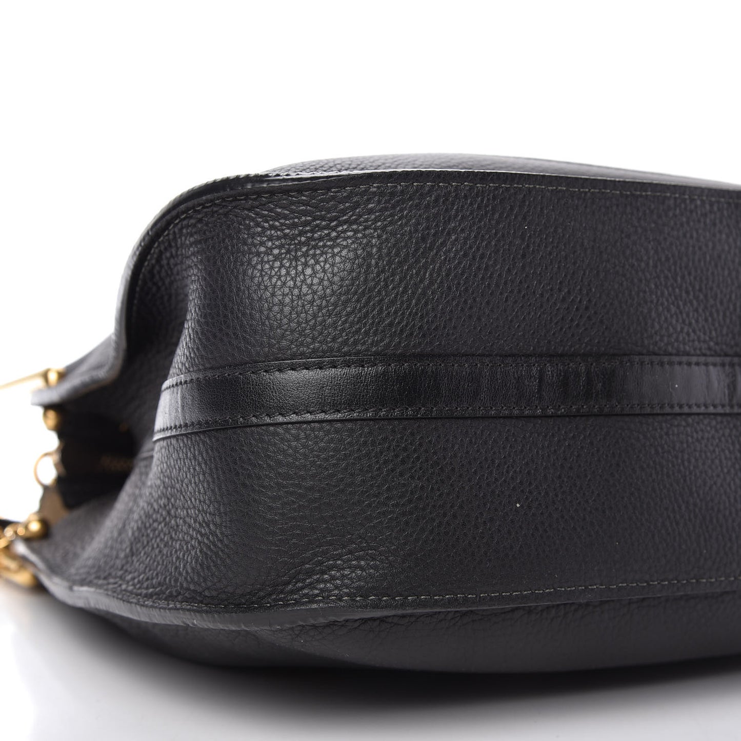 Grained Calfskin Small Hayley Hobo Black