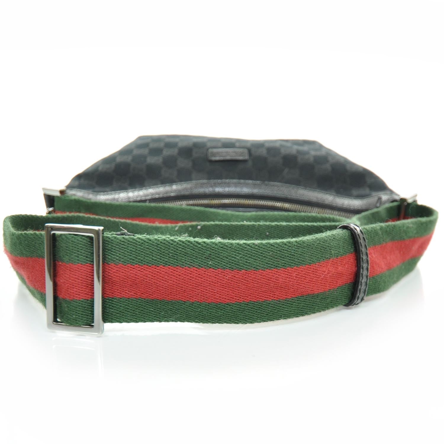 Gucci Monogram Web Medium Half Moon Hobo Black 4 of 10